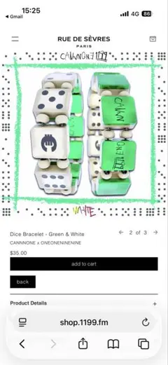 bazo1199× Cannone Dice Bracelet正規品 - メルカリ