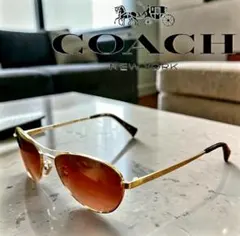 【新品未使用】COACH サングラス ティアドロップ ブロンズフレーム付属品完備 2026年最新】COACH フレーム形：ティアドロップ メンズ サングラスの