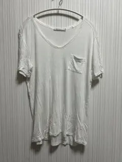 T by ALEXANDER WANGホワイト VネックTシャツ ポケット付きのサムネイル