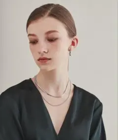 【 金属アレルギー対応 】 2連スネークチェーンネックレス