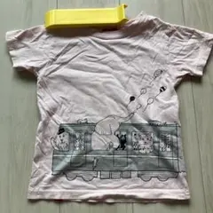 オジコ　OJICO レッツズー　アニマル柄 電車イラスト Tシャツ ピンクのサムネイル