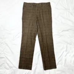 INTERMEZZO インターメッツォ　グレンチェック　パンツ　茶色　Lサイズ