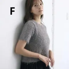 RETRO GIRL レトロガール シャギーニット 半袖グレー F春秋冬トレンド