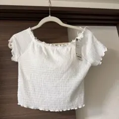 【新品・値札付】シャーリング オフショル トップス 半袖 GU