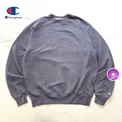 00s US古着　チャンピオン　目無し　薄手・裏起毛スウェット L グレー