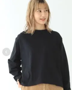 BEAMS BOY Goodwear カスタムビッグロングスリーブTシャツ　黒のサムネイル