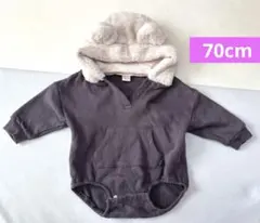 【 ほぼ未使用 】tete a tete もこもこロンパース くま耳