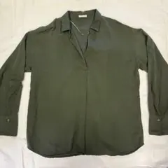 GU オリーブグリーン 長袖シャツ XL
