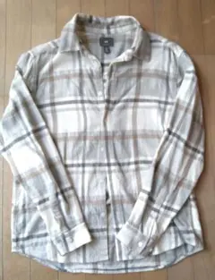 H&M エイチアンドエム　ネルシャツ　M ベージュ
