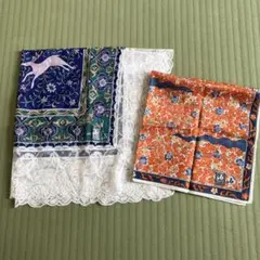 源右衛門　レース付き大判ハンカチ（お膝掛け）と桜柄ハンカチの2点セット