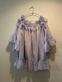 薄紫 オフショルダー ドレス　XLサイズ