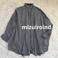mizuiroind ワイド コクーンシャツ サイドタック 黒 ドルマン 綿 