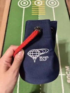 BEAMS GOLF 巾着型ポーチ ネイビーのサムネイル