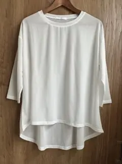 chocol raffine robeホワイト五分袖シアーリブチュニック
