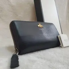GUCCI グッチ アニマリエ 長財布 黒 ラウンドファスナー 蜂 ビー