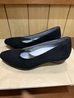 fitfit ブラック フラットシューズ カットアウトデザイン24cm