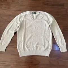 EAST BOY グレー Vネックニットセーター