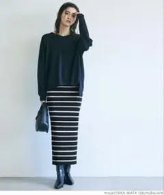 リブニットスカート レディース coca コカ　M ブラック　新品　未使用