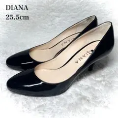 極美品・希少サイズ✨■DIANA【25.5】アーモンドトゥ エナメル パンプスのサムネイル
