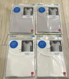 新品　ユニクロ　エアリズム　メッシュ　UネックTシャツ　半袖　キッズ　4点セット