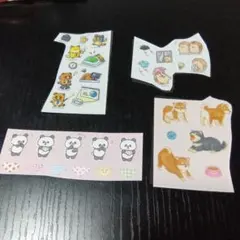 動物・文房具イラストシール4シートセット