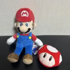 スーパーマリオ　UFOキャッチャーぬいぐるみ　キノコ　キーホルダーチャームセット