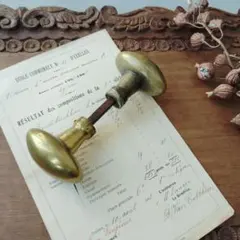 E-4 希少 アンティーク 卓上ベル 呼び鈴 カウンターベル 真鍮製 百合の