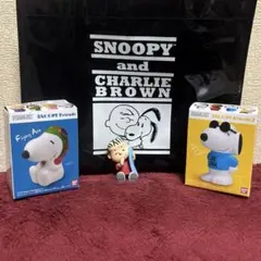 スヌーピー　食玩ソフビ　ビニールトートバッグ　まとめて