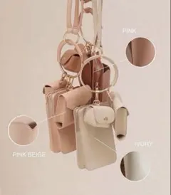 muguet スマホショルダー　ショルダーバッグ ポシェット ピンク