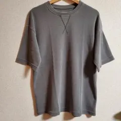 しまむら　オーバーサイズワッフルTシャツ　フェードグレー　Mのサムネイル