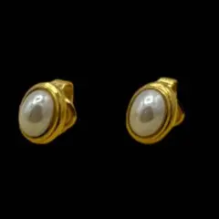 ✨美品✨　真珠　パール　イヤリング　冠婚葬祭　ゴールド　 A-22