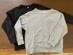 GU 120 グレーとブラックのトレーナー2枚セット