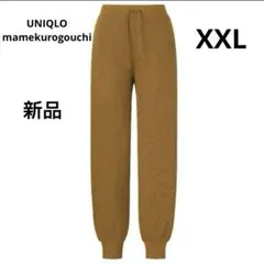 ユニクロ　ヒートテックウールブレンドワッフルパンツ　ブラウン　XXL