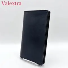 【美品】ヴァレクストラ 長財布 レザー 14カード ネイビーのサムネイル
