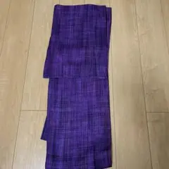 紫 ストライプ模様 小紋　しつけ糸付