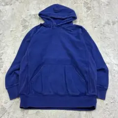 J.CREW　無地　ブランクプルオーバーパーカー　リバースウィーブ　L　青　古着