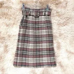 【MISCH MASCH】　XSサイズ　スカート　チェック　ベルト付き