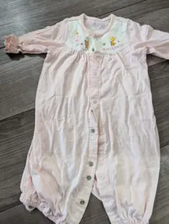 ミキハウス ピンクのロンパース（刺繍付き）