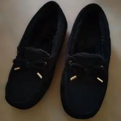 黒 スエード モカシン 靴 LLサイズ