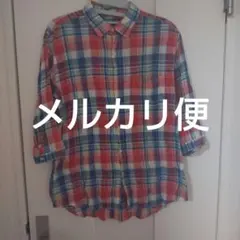 チェック柄 長袖シャツ スタナ刺繍入り