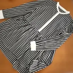 SHIPS　シップス　 ギンガムチェック ブロード ペプラム ブラウス