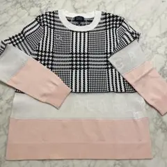 新品同様　PEARLY GATES グレンチェック　春ニットセーター