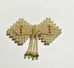 バレッタ 髪飾り ヘアアクセサリー パール リボン