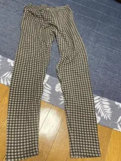裏起毛レギンスパンツ　チェック柄