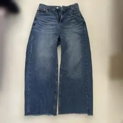 earth music&ecology セルフカットワイドデニム パンツ M