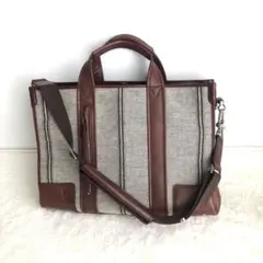 DICARO レザー×キャンバス　ブリーフケース　ビジネスバッグ　高級　2way