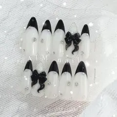 ネイルチップ オーダー フレンチガーリー 量産型 ワンホン 韓国 マグネット