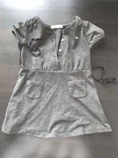 bebe ベベ 半袖ワンピース グレー 90cm 女の子 ベビー服