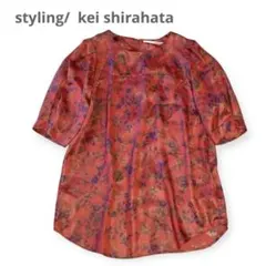 kei shirahata styling/ 未使用級 レッド 花柄 ブラウスのサムネイル