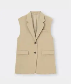 ベージュ テーラードベスト